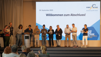 Der Science on Stage Festivalchor auf der Bühne