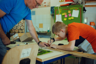 Karsten Bolte mit Schüler