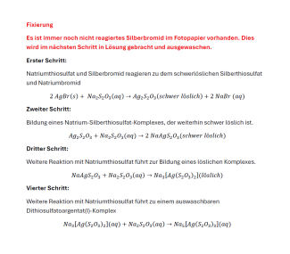 chemische Formeln zur Fixierung