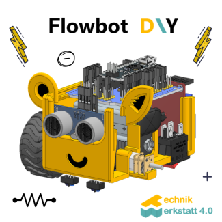 ein Roboter mit einem gelben Gehäuse, das an einer Seite offen ist